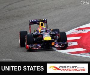 пазл Марк Уэббер - Red Bull - 2013 США Гран-при, 3-й классифицируются